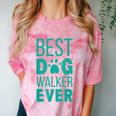 Best Dog Walker Ever Graduation New Shirt Dog Lover Comfort Color Blast T-Shirt Clay