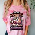 Book Lover Owl Reading Books Introvert Bookworm Comfort Color Blast T-Shirt Clay