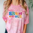 Bruh We Out Seniors End Of School Student Graduation Class Comfort Color Blast T-Shirt Clay