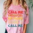 Call Me Antisocial But Please Don't Call Me Introvert Comfort Color Blast T-Shirt Clay
