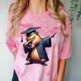 Capybara Graduation Dabbing Capy Wearing Graduate Gown Comfort Color Blast T-Shirt Clay