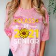 Class Of 2021 Senior Graduation Sunflower Comfort Color Blast T-Shirt Clay