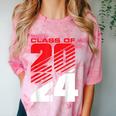 Class Of 2024 High School Senior Graduation Red Sports Style Comfort Color Blast T-Shirt Clay