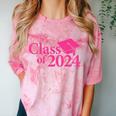 Class Of 2024 Pink For Girls And Women Graduation Comfort Color Blast T-Shirt Clay