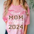 Class Of 2024 Proud Mom Of Senior Class 24 Graduation Comfort Color Blast T-Shirt Clay