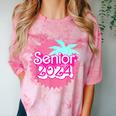 Class Of 2024 Senior Pink Retro Classic Girl Grad Graduation Comfort Color Blast T-Shirt Clay