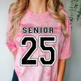 Class Of 2025 High School Senior 25 On Back Graduation Comfort Color Blast T-Shirt Clay
