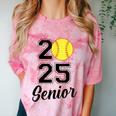 Class Of 2025 Softball Senior Graduation Graduate Women Comfort Color Blast T-Shirt Clay