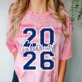 Class Of 2026 Graduation Varsity Navy Blue Letters Premium Tri-Blend Comfort Color Blast T-Shirt Clay