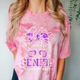 Class Of 2027 Senior Coquette Bow Messy Hair 26 Graduation Comfort Color Blast T-Shirt Clay