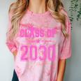 Class Of 2030 Pink Girls Shirt Graduation Comfort Color Blast T-Shirt Clay