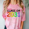 Class Of 2031 Pre-K -12th Grade Hand Prints Space Graduation Comfort Color Blast T-Shirt Clay
