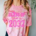 Class Of 2032 Pink Girls Shirt Graduation Comfort Color Blast T-Shirt Clay