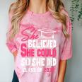 Class Of 2032 She Believed She Could Kids Graduation T-Shirt Comfort Color Blast T-Shirt Clay