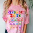 Class Of 2034 Grow With Me Graduation First Day Of School Comfort Color Blast T-Shirt Clay