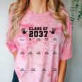 Class Of 2037 Handprint Grow With Me Pre-k Graduation Comfort Color Blast T-Shirt Clay