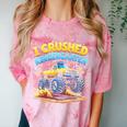 I Crushed Kindergarten Monster Truck Graduation Boys Kids Comfort Color Blast T-Shirt Clay