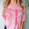 Cute Girls Women Class 2025 Graduation Senior Coquette Bow Comfort Color Blast T-Shirt Clay