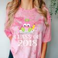 Cute Pink School Owl Class Of 2018 Graduation Comfort Color Blast T-Shirt Clay