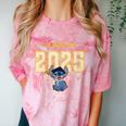 Disney Lilo & Stitch Graduation 2025 Stitch Collegiate Comfort Color Blast T-Shirt Clay