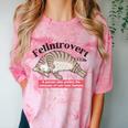 Felinetrovert CAT Lover Kitten CATS Funny Meme Introvert Pet Comfort Color Blast T-Shirt Clay