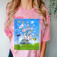 Frutiger Aero Aesthetic Tech Cherry Blossom Fishes Bubbles Comfort Color Blast T-Shirt Clay