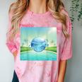 Frutiger Aero Y2k Aesthetic Palm Trees Cyber Beach World Comfort Color Blast T-Shirt Clay