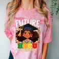 Future HBCU Grad Afro Girl College Graduation Kids Comfort Color Blast T-Shirt Clay