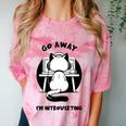 Go Away I'm Introverting Cat With Coffee Comfort Color Blast T-Shirt Clay