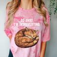 Go Away I'm Introverting Cat Introvert Men Women Girls Kids Comfort Color Blast T-Shirt Clay