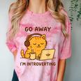 Go Away I'm Introverting Cozy Cat With Laptop And Coffee Comfort Color Blast T-Shirt Clay Go Away I'm Introverting Cozy Cat With Laptop And Coffee Comfort Color Blast T-Shirt Clay