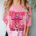 Graduate 2025 For Senior 2025 Graduation Coquette Pink Bow Comfort Color Blast T-Shirt Clay