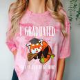 I Graduated Can I Go Back To Bed Sleepy Red Panda Graduation Comfort Color Blast T-Shirt Clay