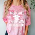 I Graduated I Survived High School Graduation Comfort Color Blast T-Shirt Clay