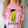 Graduation Cap Wearing Big Dill Pickle I Did It Graduate Fun Comfort Color Blast T-Shirt Clay
