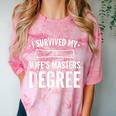 Graduation Day Husband I Survived My Wifes Masters Degree Comfort Color Blast T-Shirt Clay