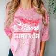 Graduation Shirt For Nurses Nursing School Survivor Tee Comfort Color Blast T-Shirt Clay