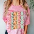 Groovy Senior Graduation Cute Groovy Senior Class Of 2024 Comfort Color Blast T-Shirt Clay