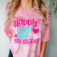 Happy Last Day Of Fifth 5th Grade Teacher Student Graduation Comfort Color Blast T-Shirt Clay