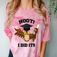 Hoot I Did It Grad Owl Holding Graduation Diploma Congrats Comfort Color Blast T-Shirt Clay