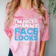 I'm Nicer Than My Face Looks Shy People Introverts Comfort Color Blast T-Shirt Clay