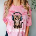 Introvert Mode Cat With Headphones Kitten Lover Comfort Color Blast T-Shirt Clay