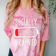 Introvert Socially Drained Battery Comfort Color Blast T-Shirt Clay