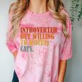 Introverted But Willing To Discuss Cats Introvert Comfort Color Blast T-Shirt Clay