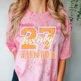 Junior Class 2027 Graduation Back To School Orange Letters Premium Tri-Blend Comfort Color Blast T-Shirt Clay