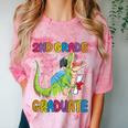 Kids 2nd Grade Graduate Dinosaur Trex 2nd Grade Graduation Comfort Color Blast T-Shirt Clay