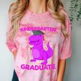 Kids Kindergarten Graduation Idea For Girls Dinosaur Comfort Color Blast T-Shirt Clay