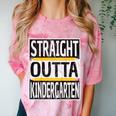 Kids Straight Outta Kindergarten Graduation Comfort Color Blast T-Shirt Clay