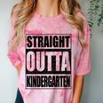 Kids Straight Outta Kindergarten Shirt Boy Girl Graduation Comfort Color Blast T-Shirt Clay