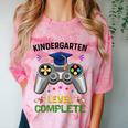 Kindergarten Level Complete Graduation Class 2023 Gamer Kids Comfort Color Blast T-Shirt Clay